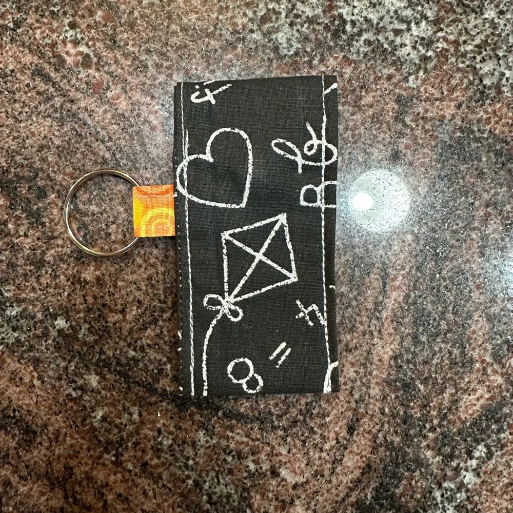 Handmade lip balm holder keychain- chalkboard design